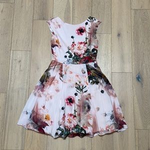 Ted Baker pink floral cocktail dress - size 1